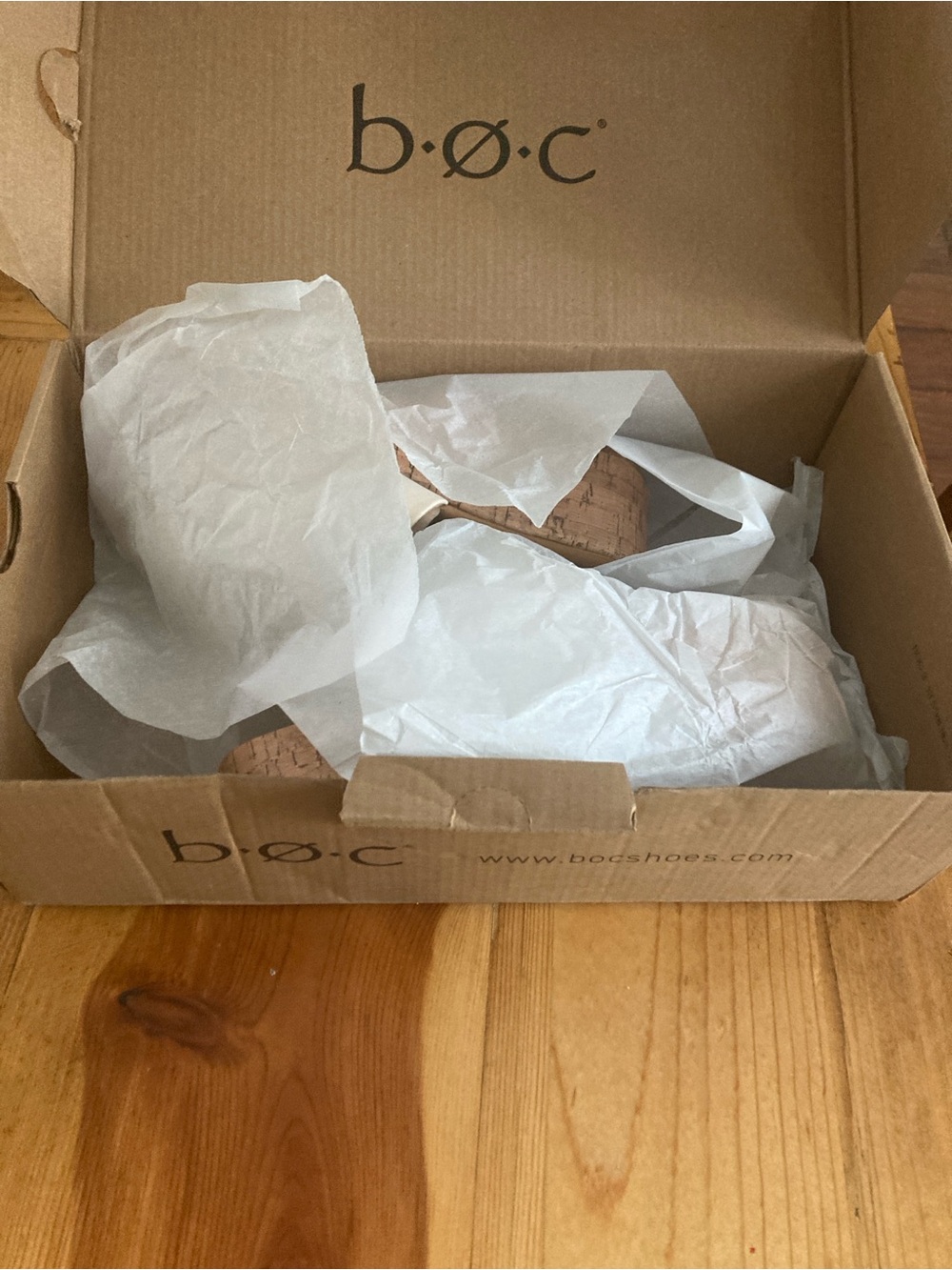 b.o.c. Cream Floral Cork Wedge Slide - Picture 8 of 10